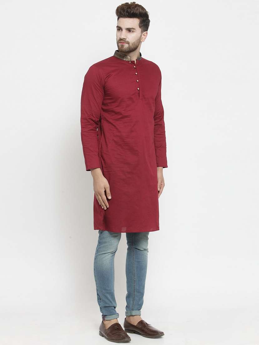 men solid mandarin neck kurta  - 21324591 -  Standard Image - 2