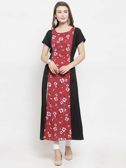 women short sleeves a-line kurta - 21324642 -  Standard Image - 0