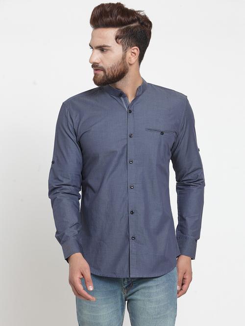 men solid cotton casual shirt - 21324681 - Standard Image - 0