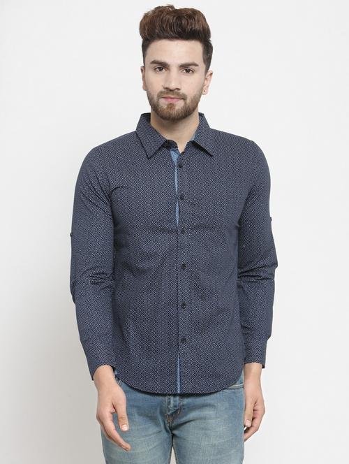 men long sleeved printed casual shirt - 21324696 - Standard Image - 0