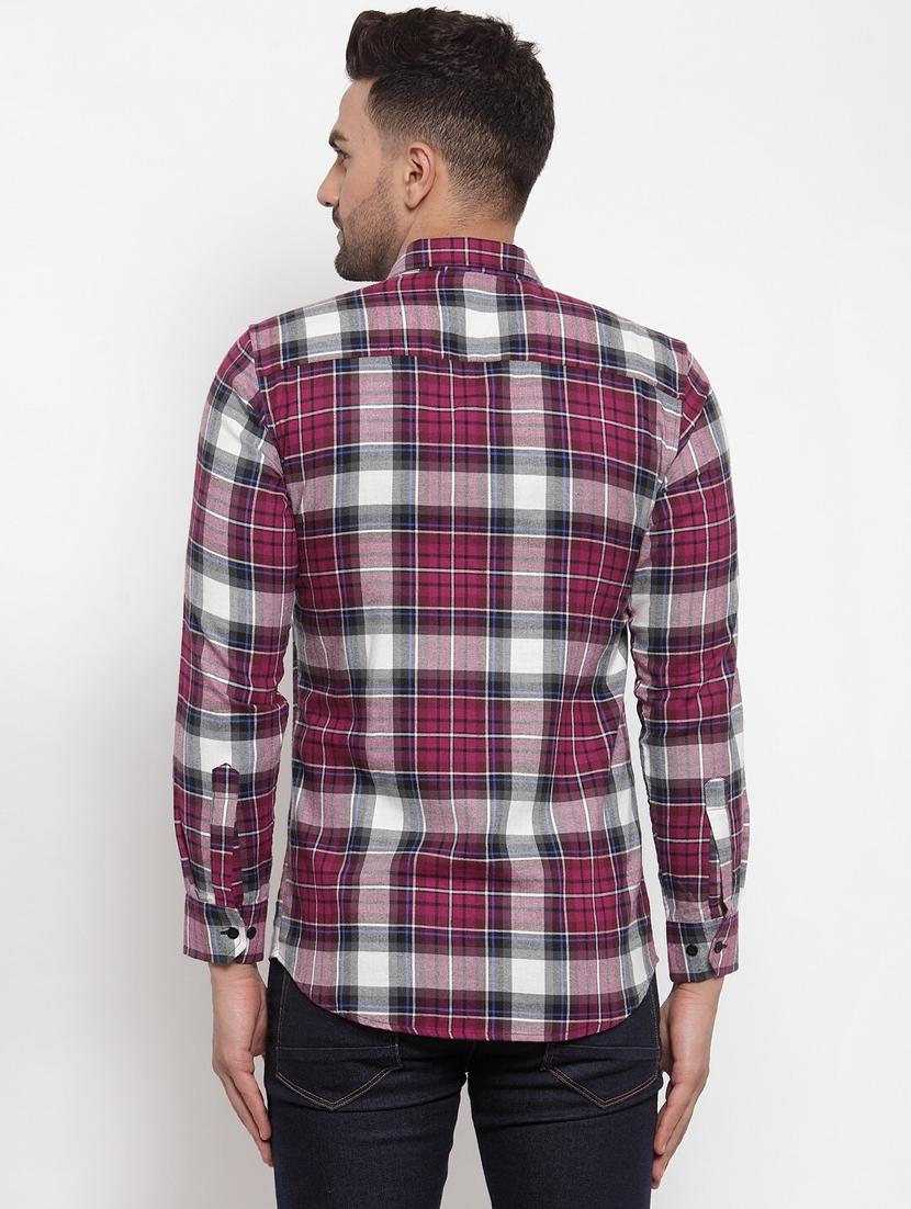men long sleeved checkered casual shirt - 21324701 - Standard Image - 2