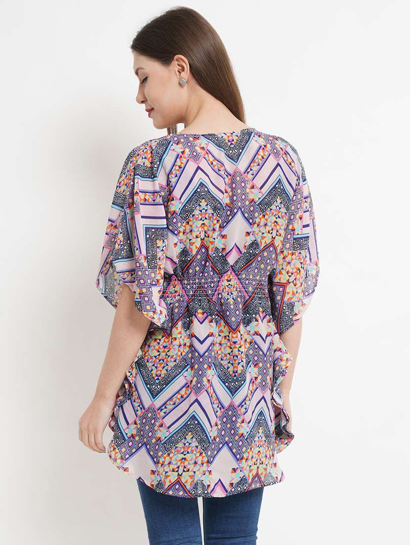 women off white polyester kaftan top - 21324740 - Standard Image - 2