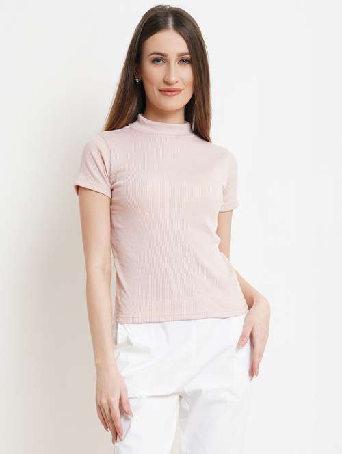 women pink polyester regular top - 21324746 - Standard Image - 0