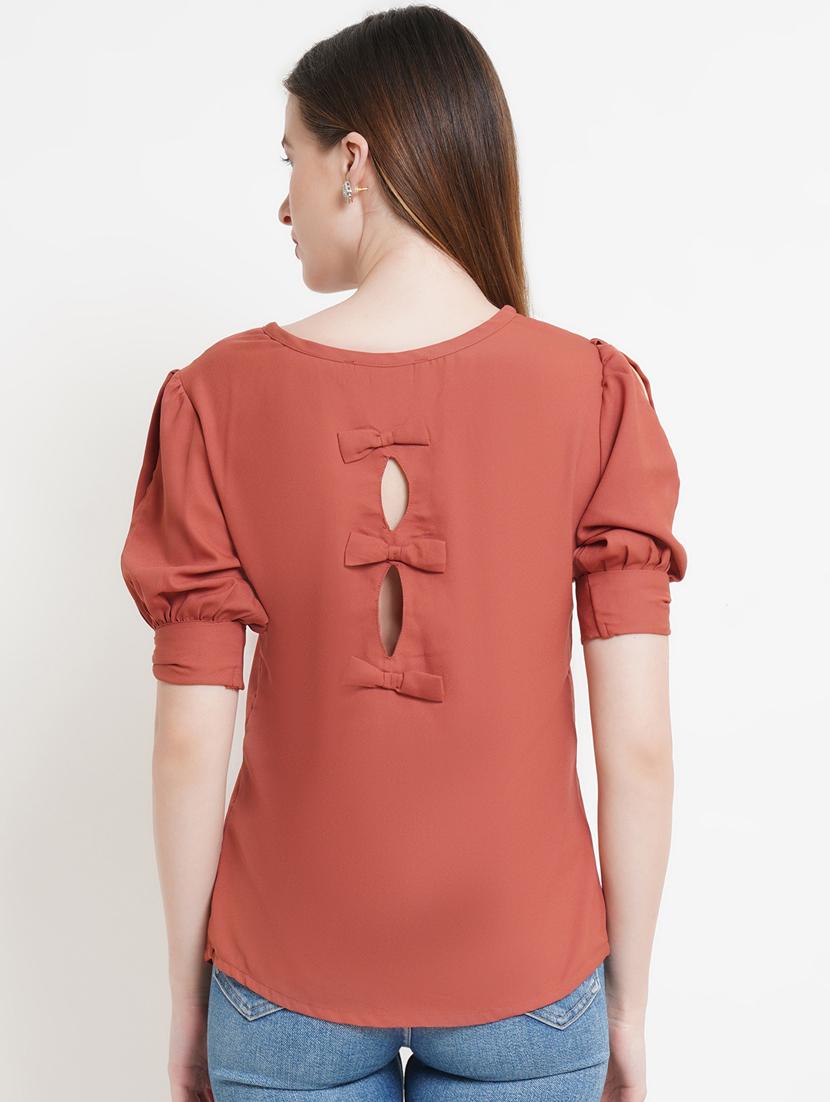 women peach polyester regular top - 21324765 - Standard Image - 2