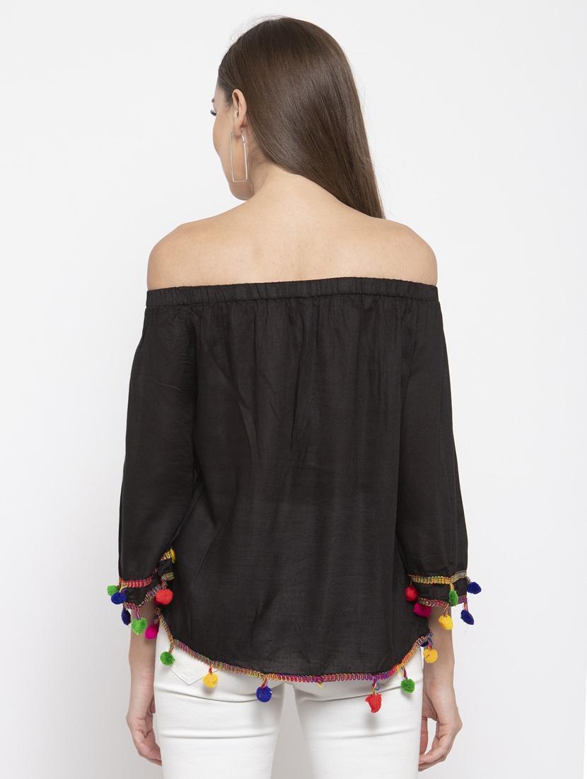 women black polyester regular top - 21324780 - Standard Image - 2