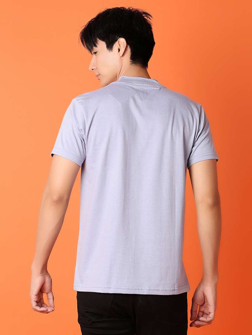 men grey cotton plain t-shirt - 21325034 -  Standard Image - 2