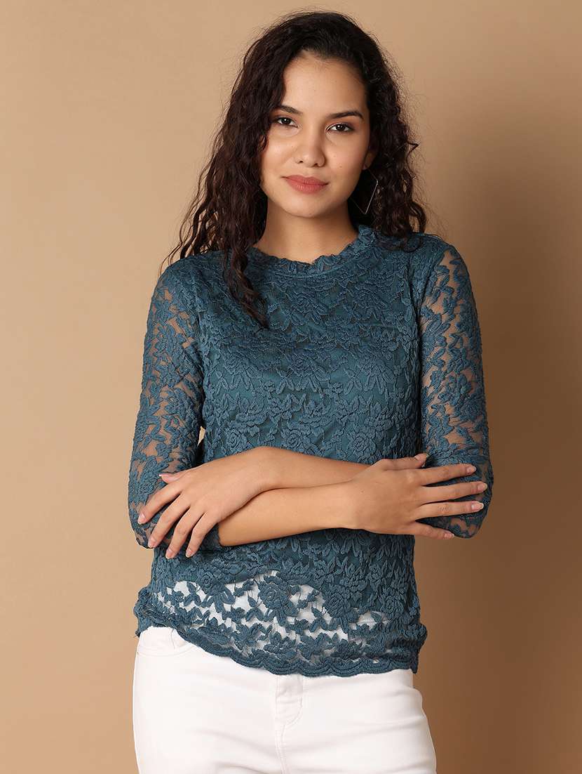women teal regular fit regular top - 21325042 - Zoom Image - 0