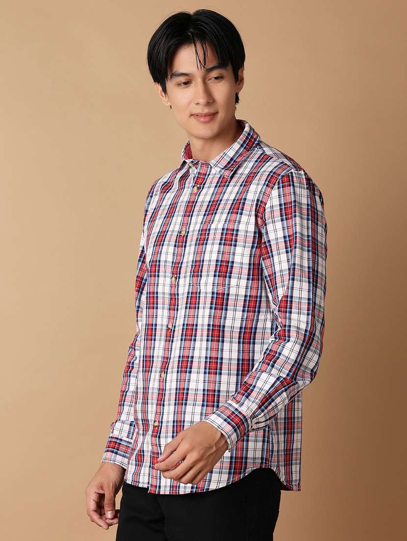 men checkered cotton casual shirt - 21325141 -  Standard Image - 2