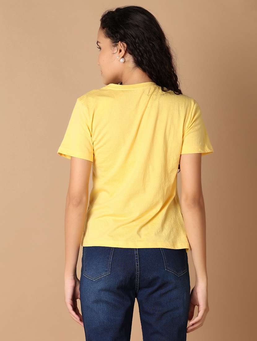 women chest print short sleeves t-shirt - 21325157 -  Standard Image - 2