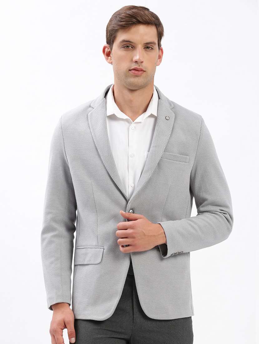 men solid single breasted casual blazer - 21325350 -  Standard Image - 2