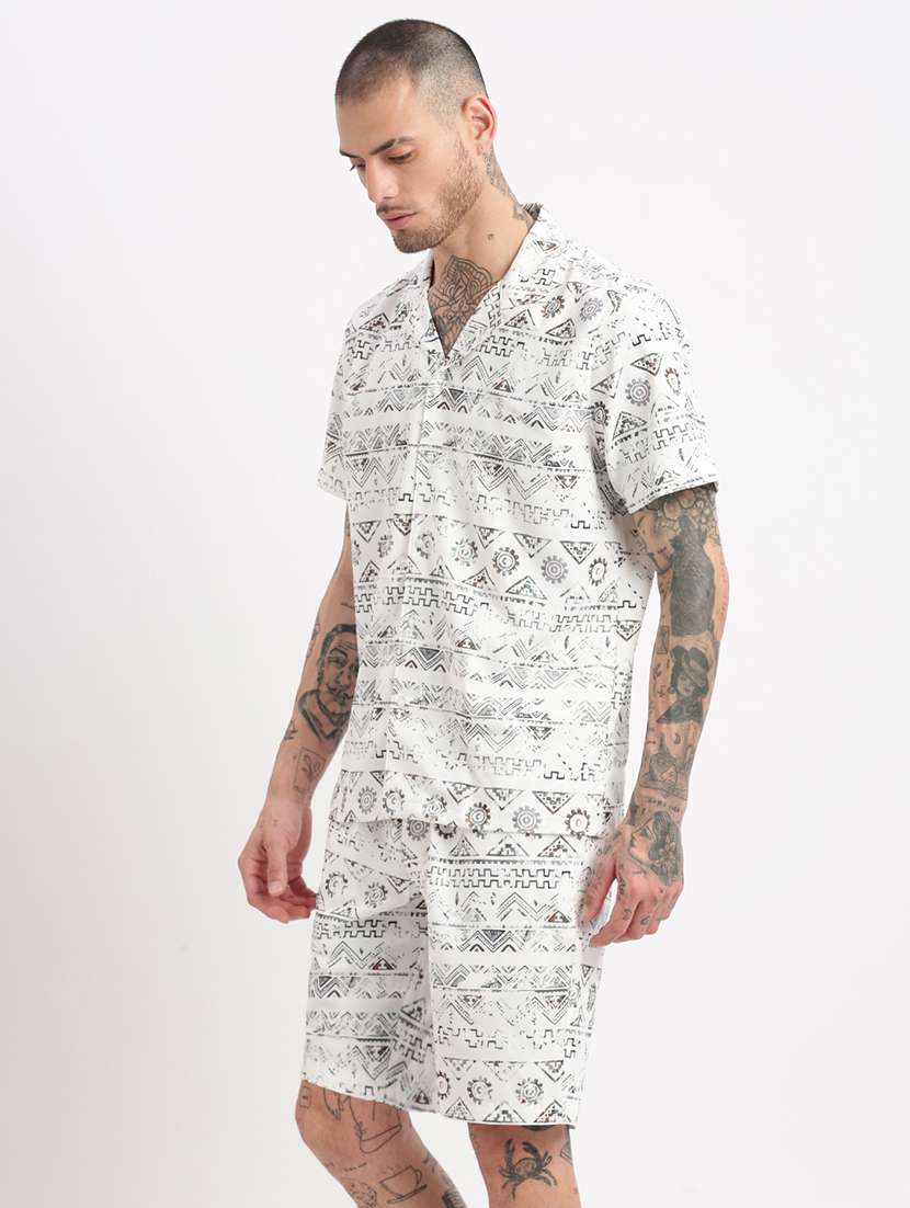 men printed cotton co-ord set - 21325441 -  Standard Image - 2