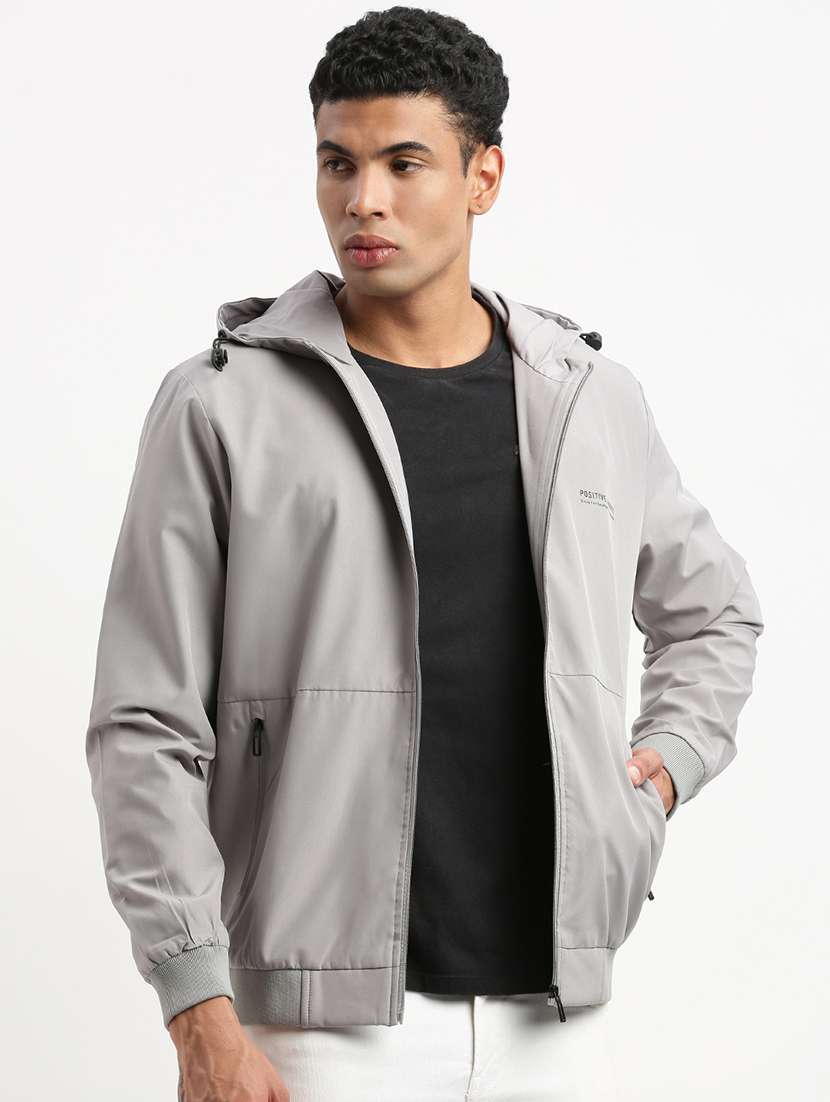 men solid long sleeve casual jacket