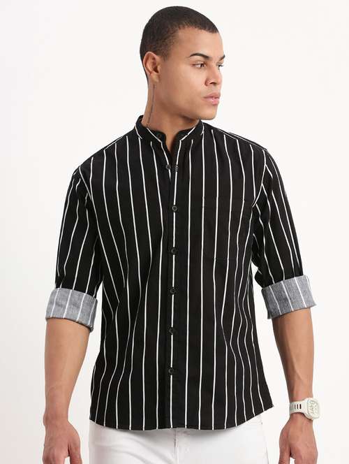 men striped cotton casual shirt - 21325472 - Standard Image - 0