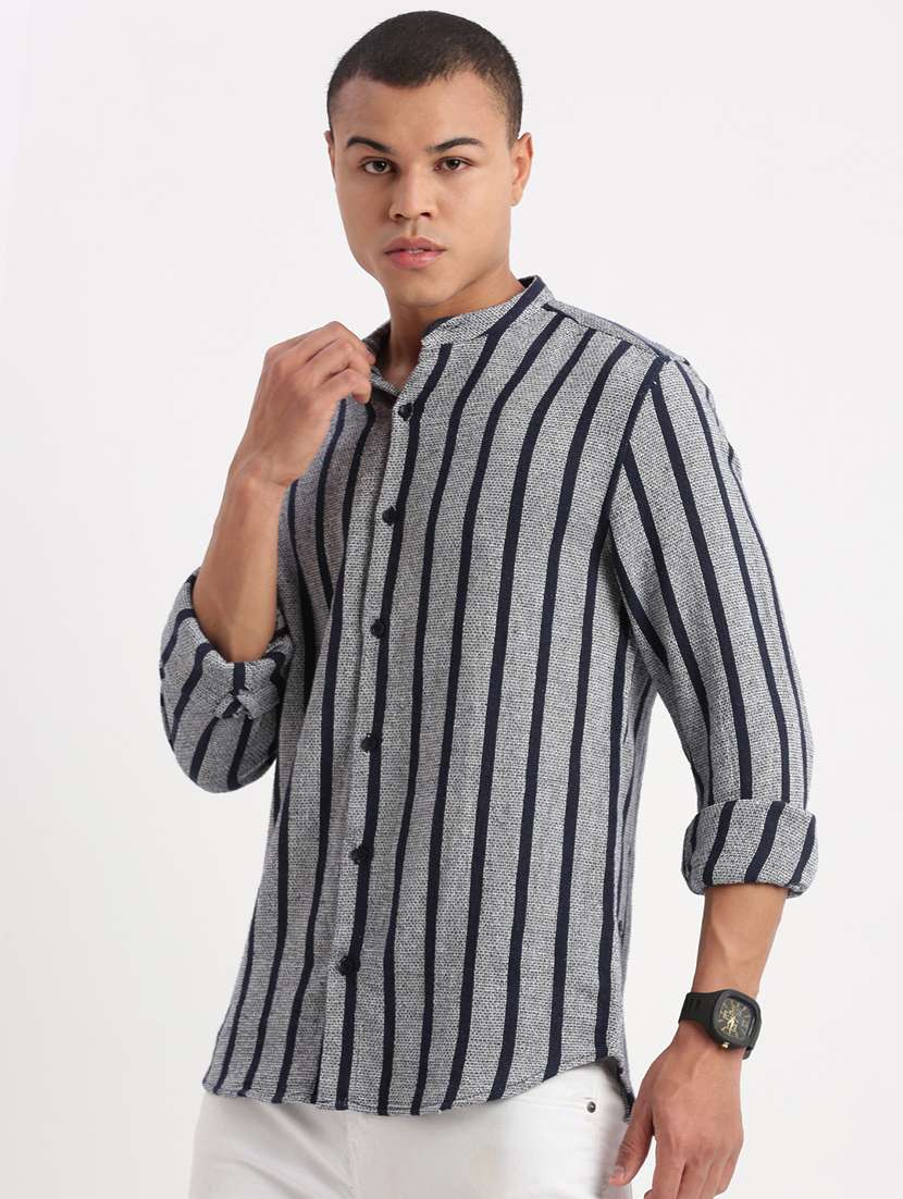 men striped cotton casual shirt - 21325473 - Standard Image - 2