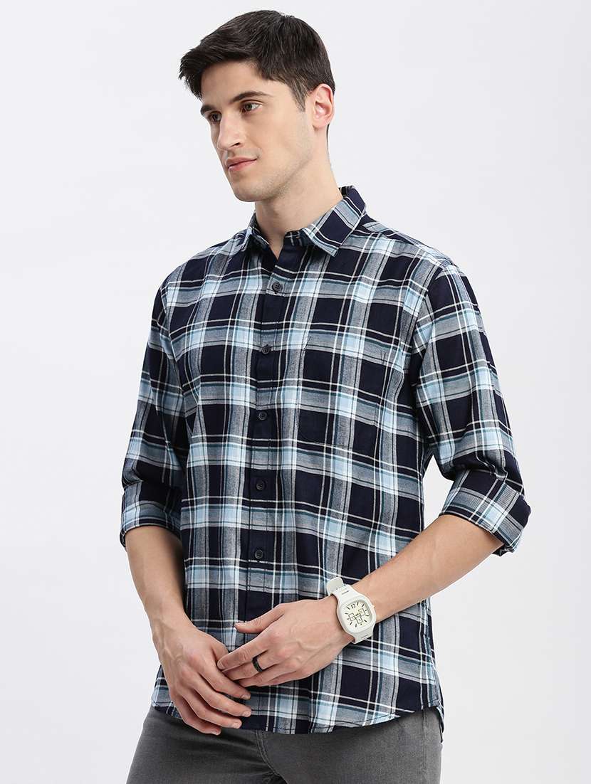 men checkered cotton casual shirt - 21325481 - Standard Image - 2