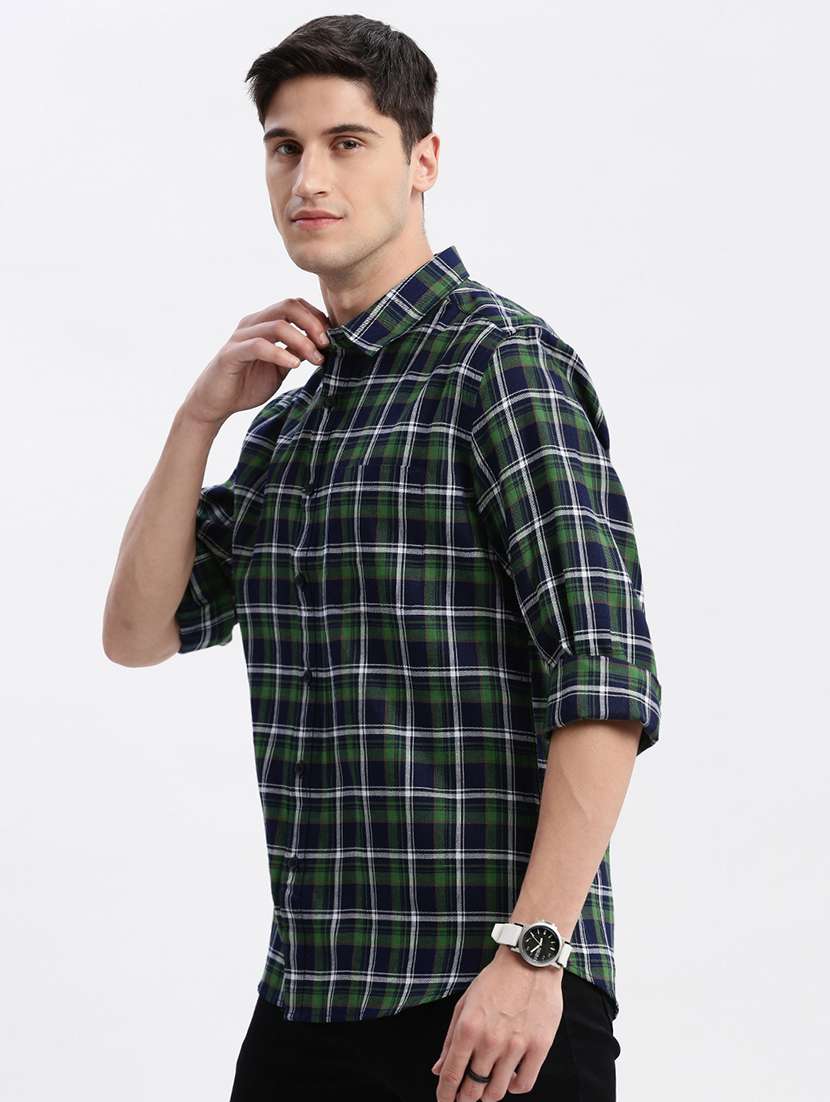 men checkered cotton casual shirt - 21325482 - Standard Image - 2