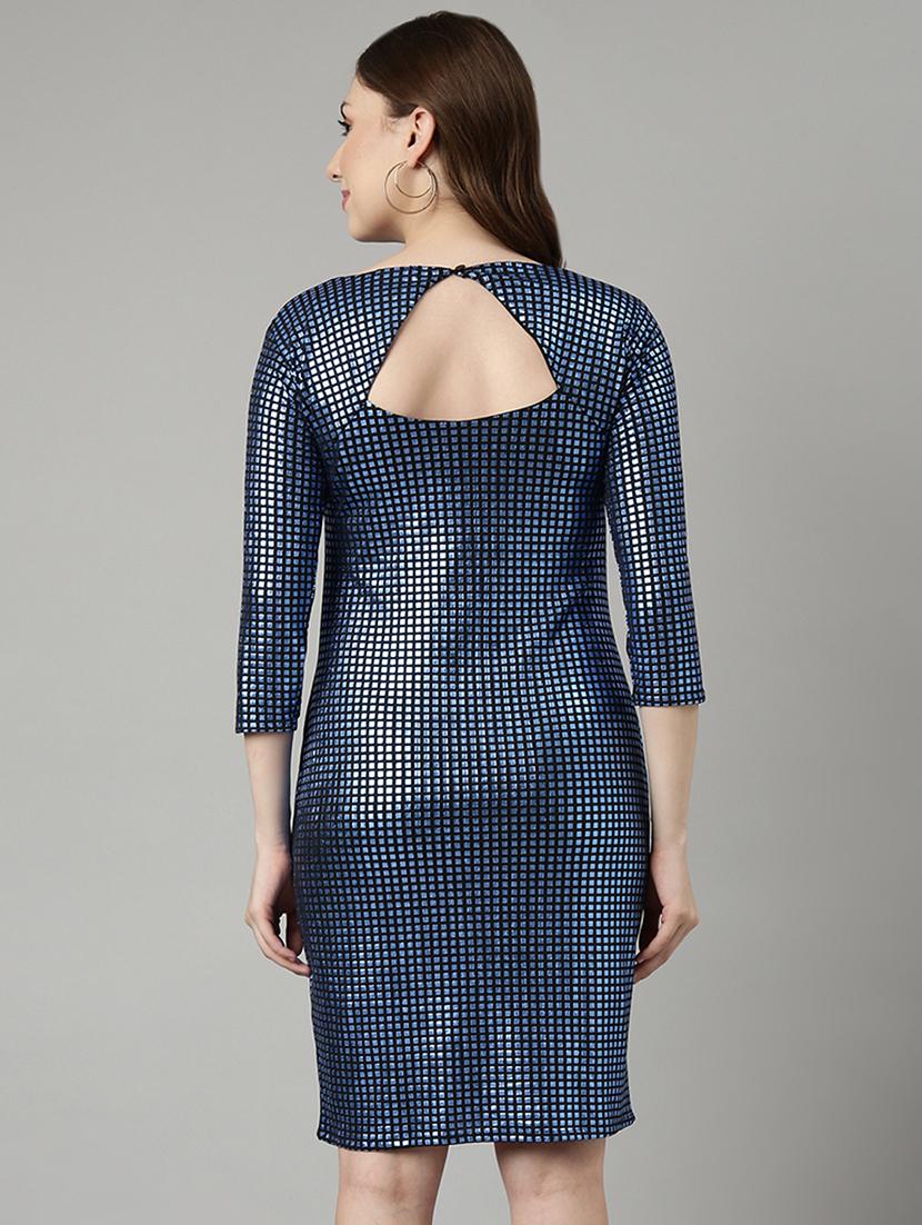 women blue nylon bodycon dress - 21325491 - Standard Image - 2