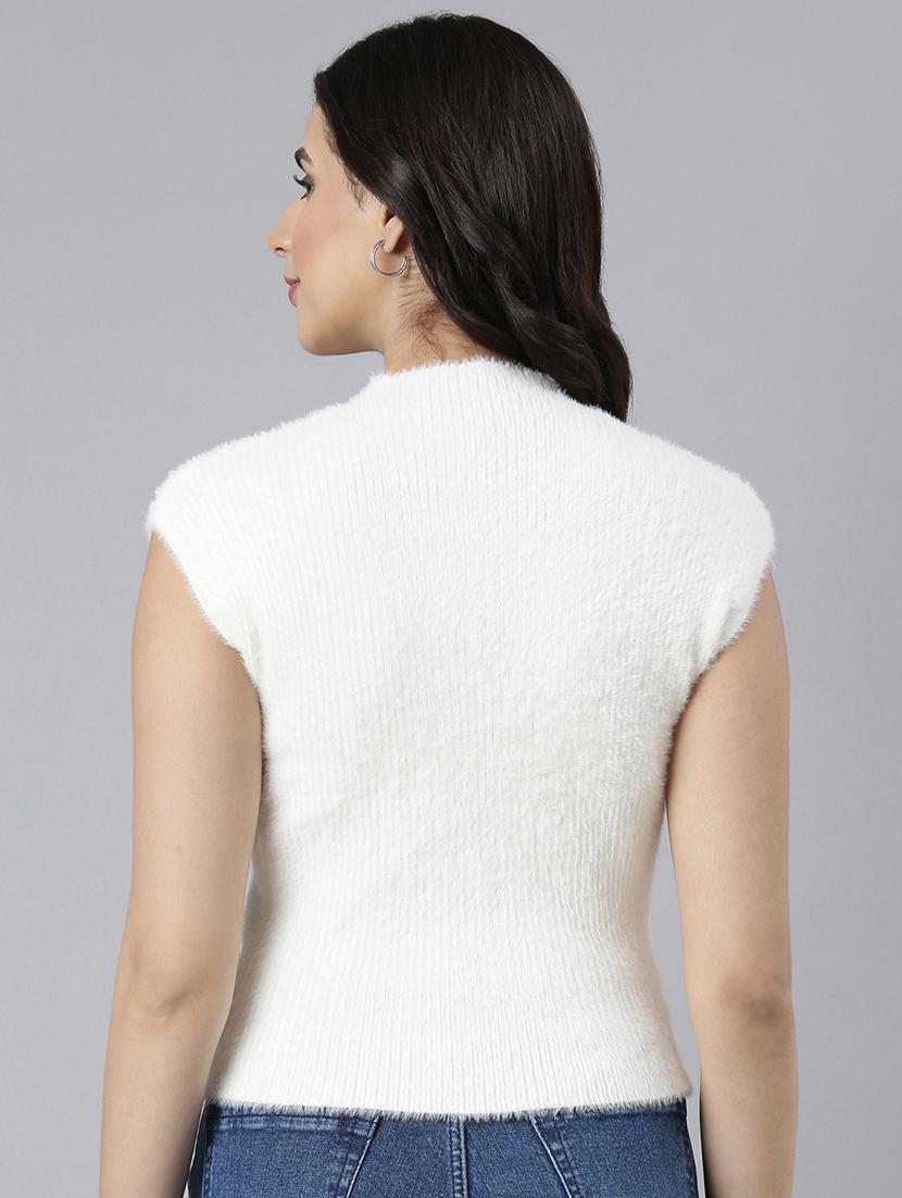 women off white acrylic regular top - 21325606 - Standard Image - 2