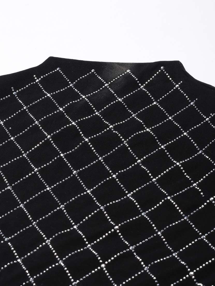 women black cotton blend regular top - 21325611 -  Standard Image - 7