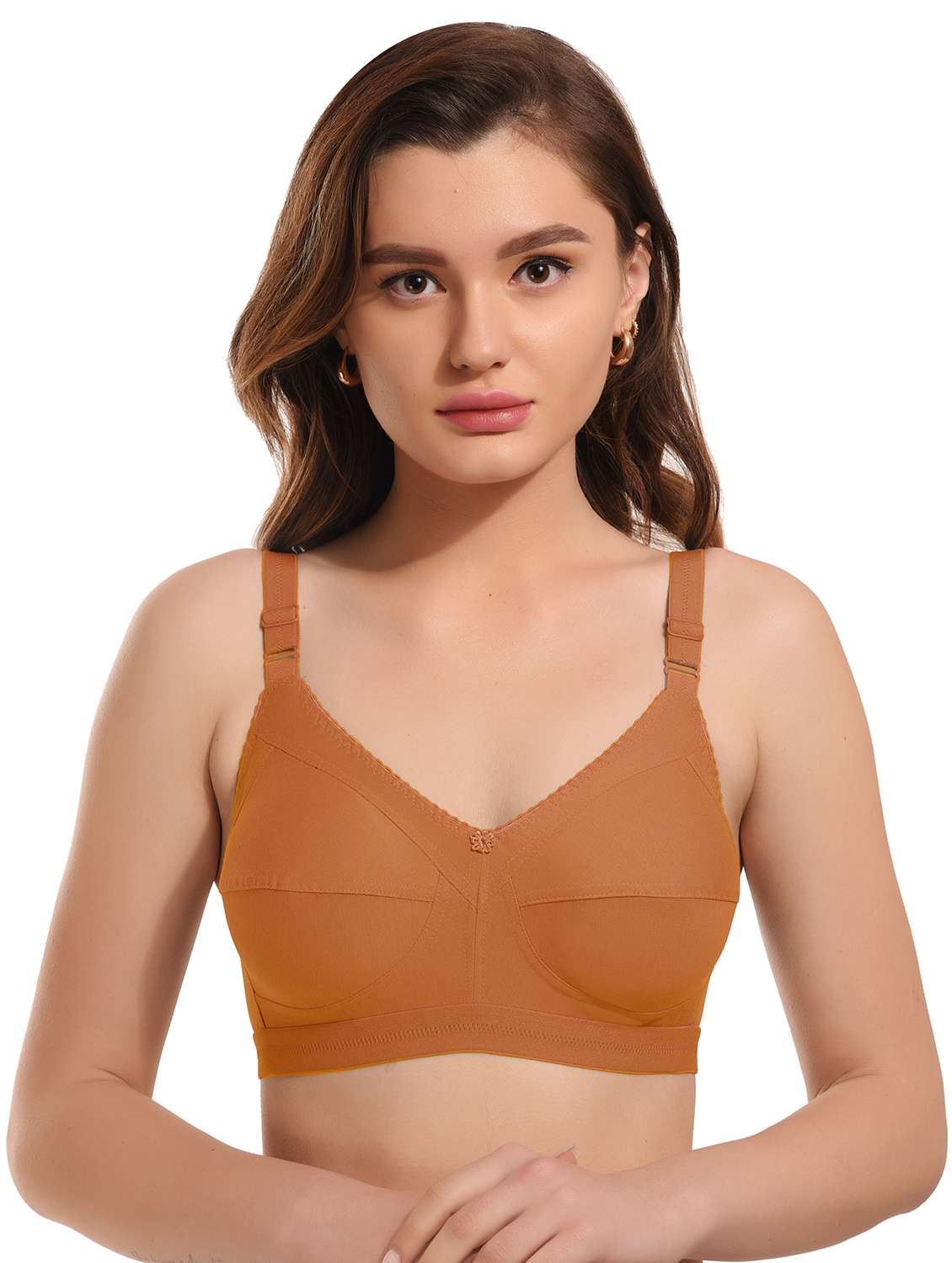 rust cotton blend minimizer bra