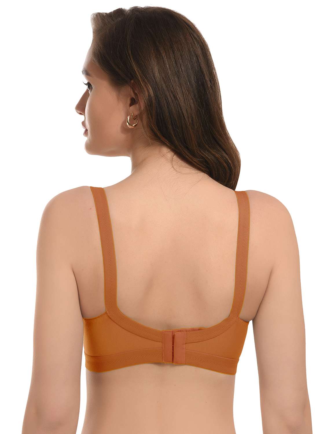 rust cotton blend minimizer bra - 21326025 - Standard Image - 2