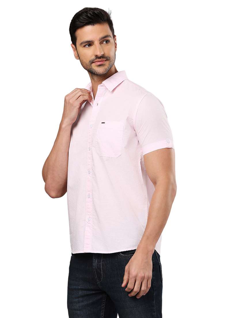 men pink cotton casual shirt - 21326797 - Standard Image - 2