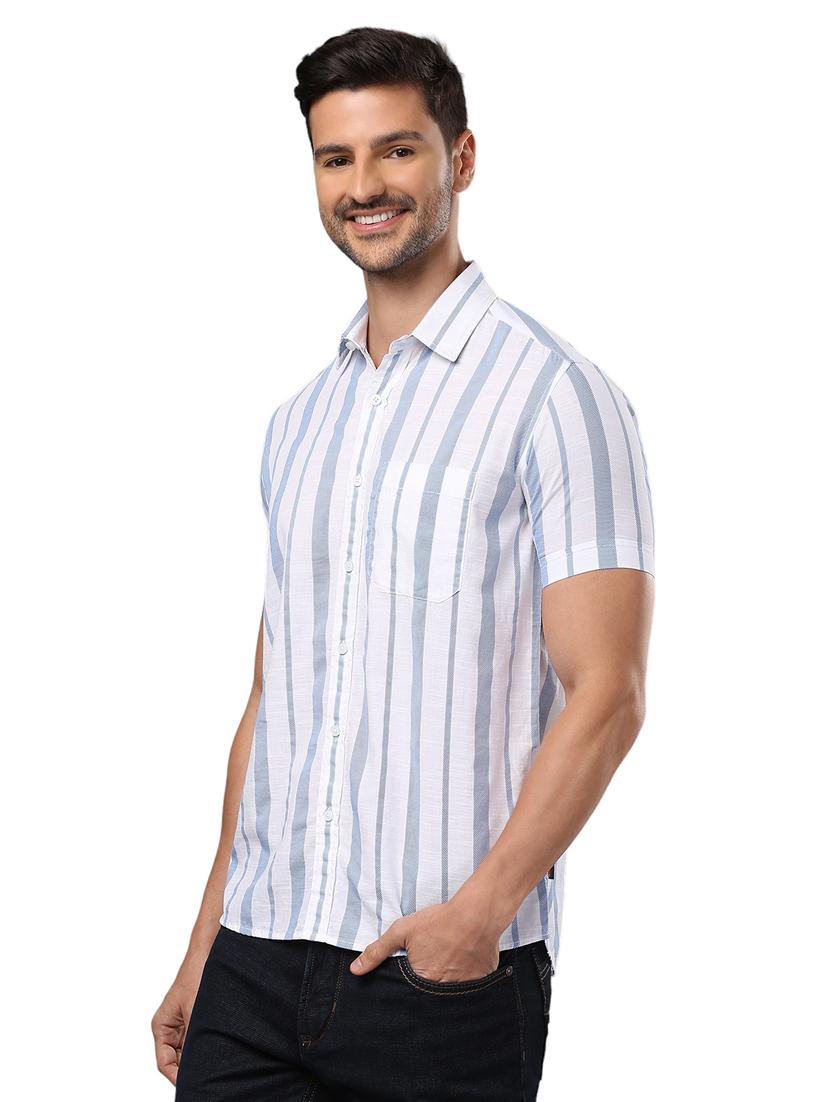 men white cotton casual shirt - 21326800 - Standard Image - 2