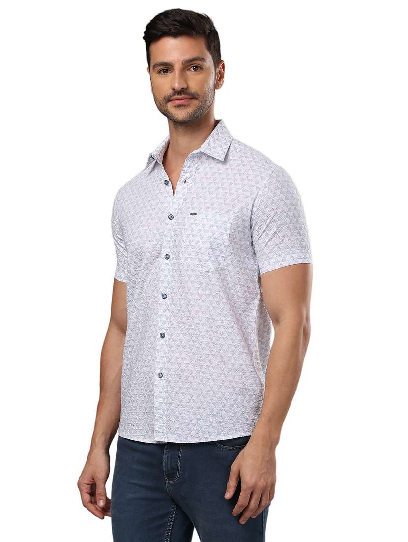 men white cotton casual shirt - 21326806 - Standard Image - 2