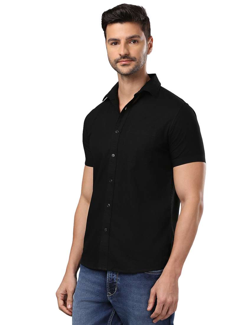 men black cotton casual shirt - 21326808 - Standard Image - 2