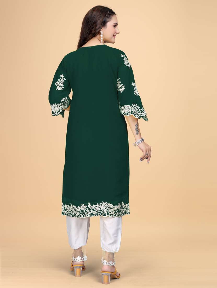 women embroidered kurta pant set - 21328778 -  Standard Image - 2