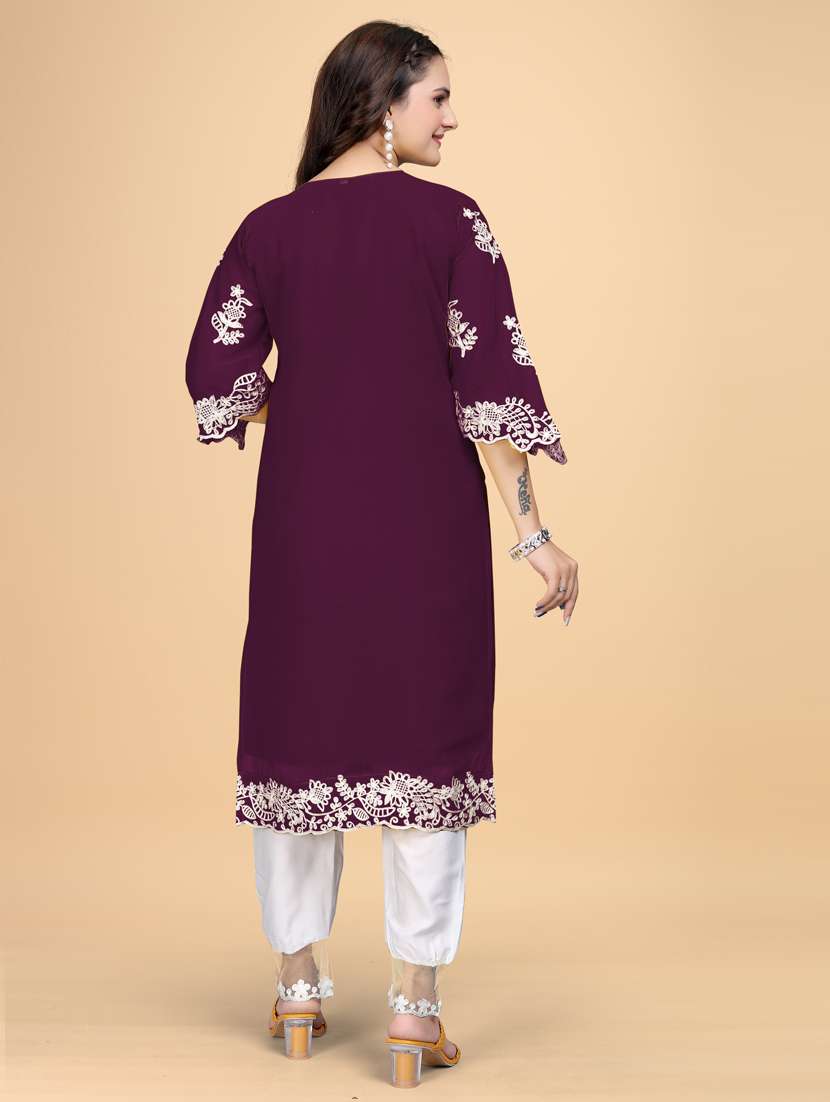 women embroidered kurta pant set - 21328783 -  Standard Image - 2