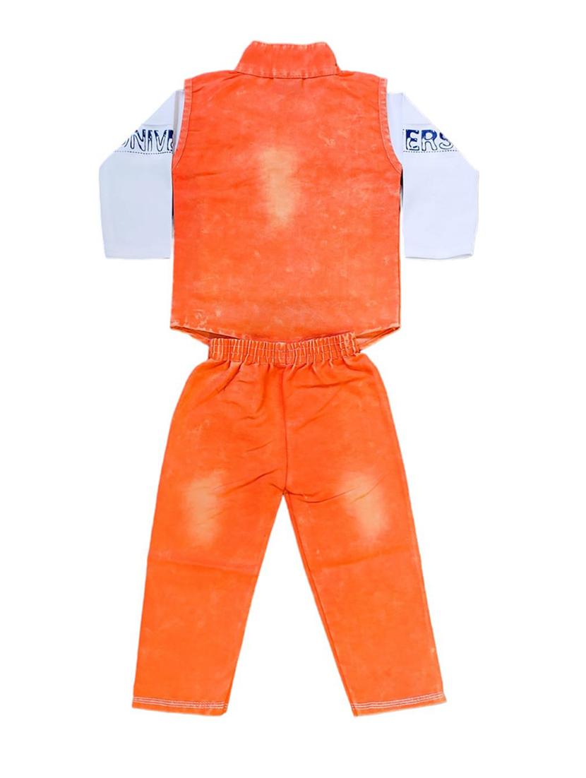 orange khadi cotton full length set - 21331573 - Standard Image - 2