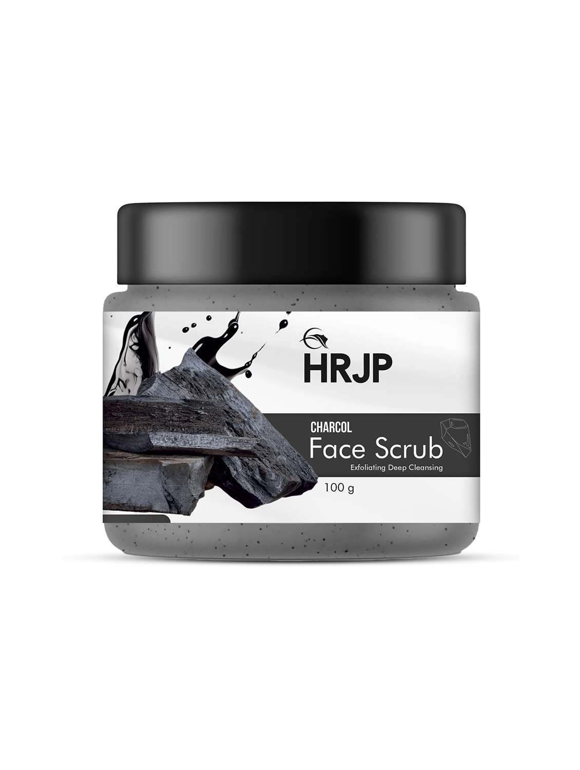 hrjp charcoal scrub | oily & normal skin | dead skin removal | skin brightening | scrub  (100 g)