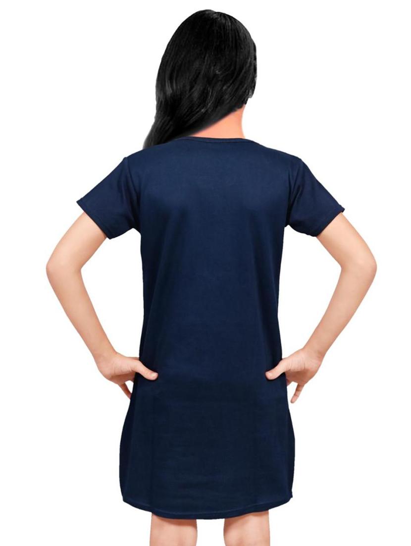 girls navy blue cotton frock - 21331796 -  Standard Image - 2