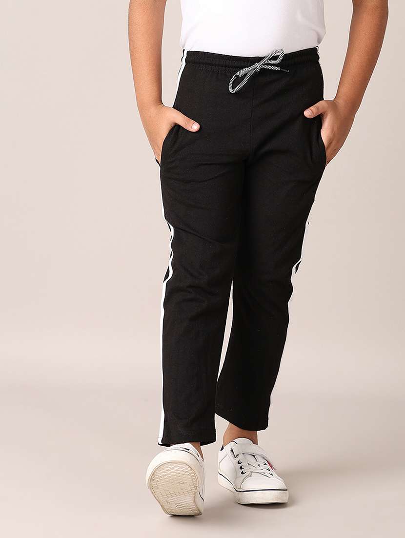 boys black solid nightwear pyjama