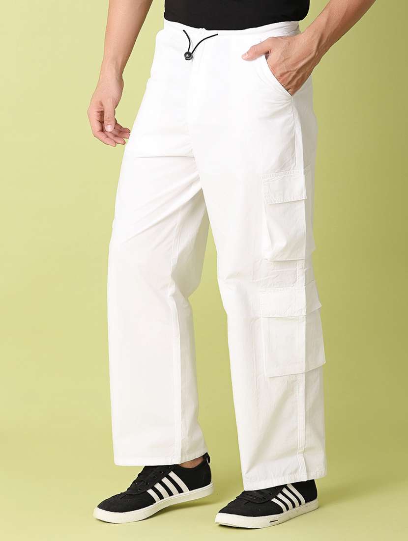 men mid rise solid cargos - 21332030 -  Standard Image - 2