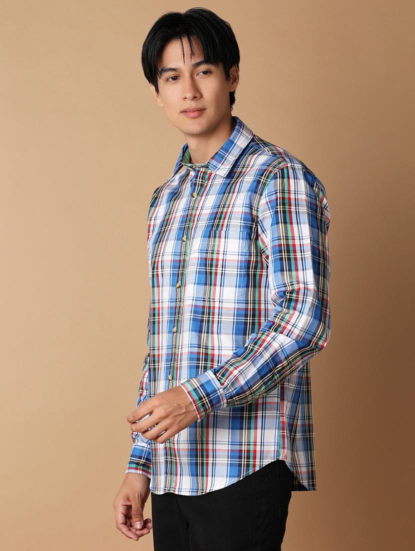men checkered cotton casual shirt - 21332059 - Standard Image - 2