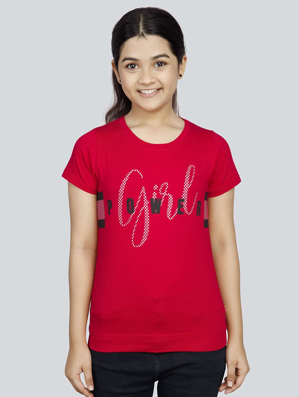 girls round neck short sleeves tees