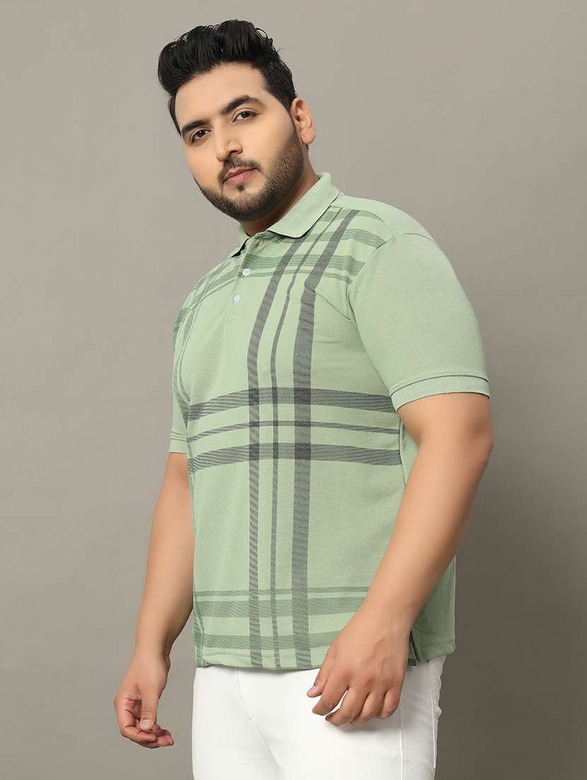 men checkered polo t-shirt