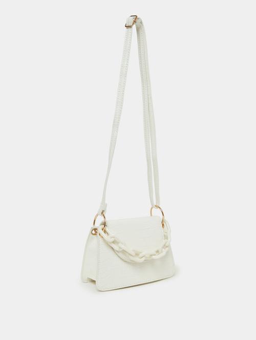 white leatherette (pu) sling bag - 21332525 - Standard Image - 0