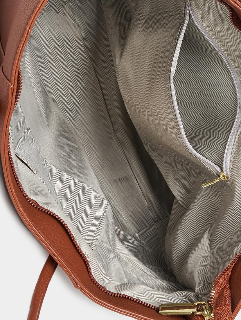 women brown leatherette handbag - 21332538 - Standard Image - 2
