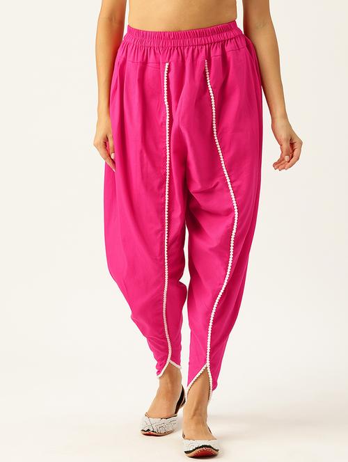 women pink solid dhoti salwar - 21332545 -  Standard Image - 0