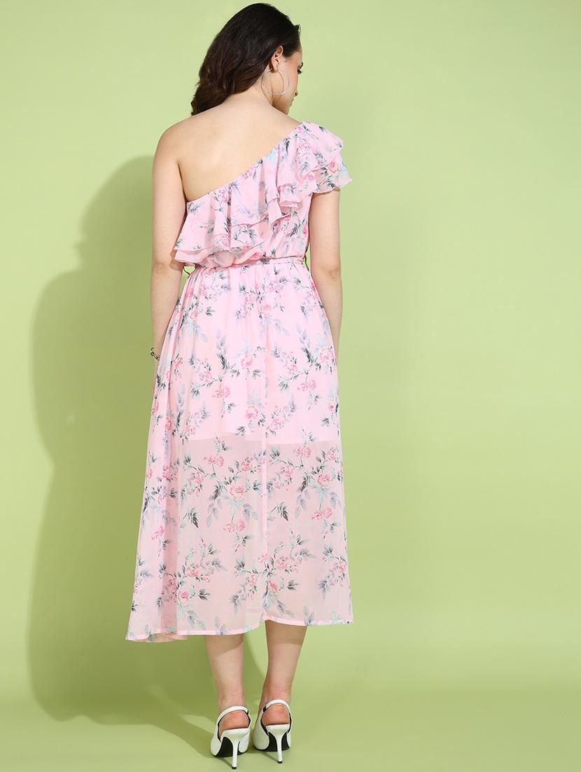 women pink polyester fit & flare dress - 21333090 - Standard Image - 2
