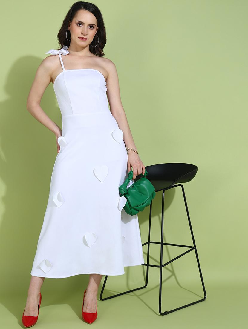 women white polyester fit & flare dress - 21333093 -  Zoom Image - 0
