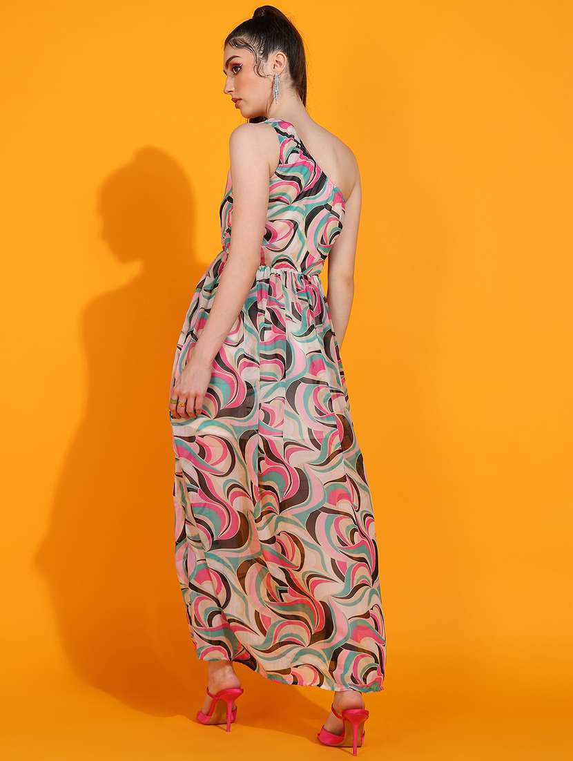 women yellow polyester fit & flare dress - 21333115 -  Standard Image - 2