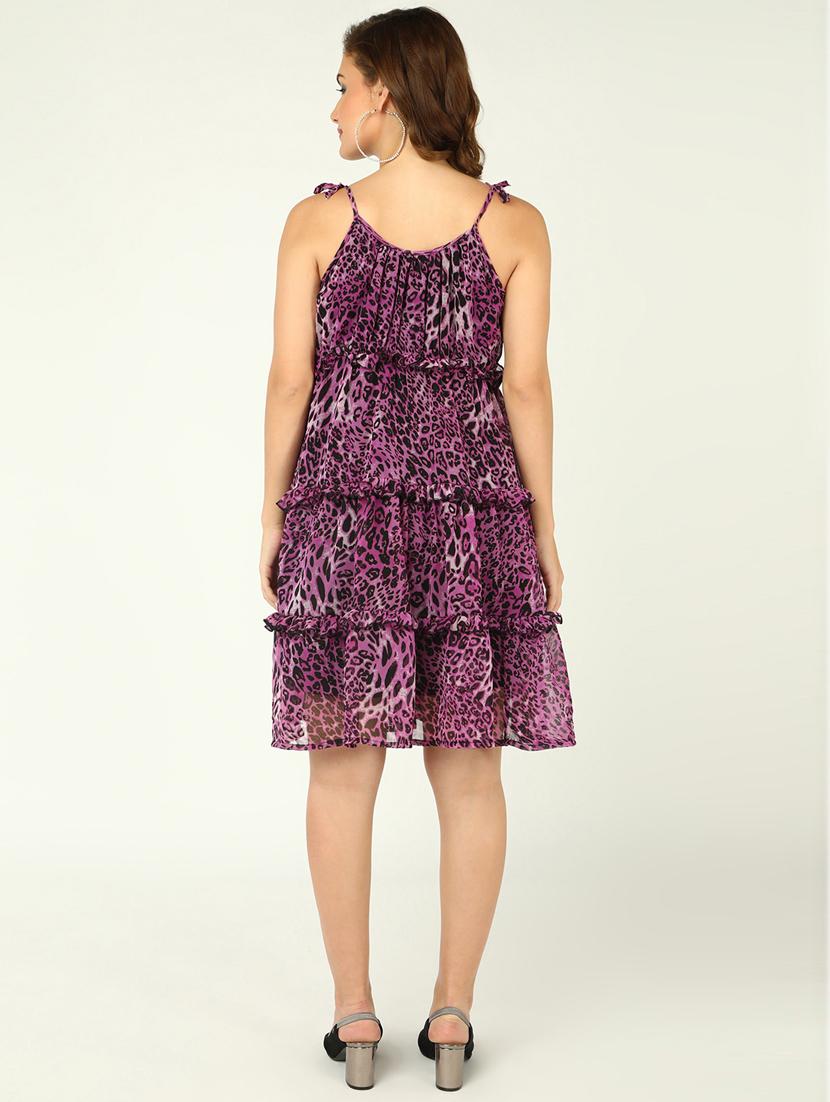 women animal printed tiered dress - 21333129 - Standard Image - 2