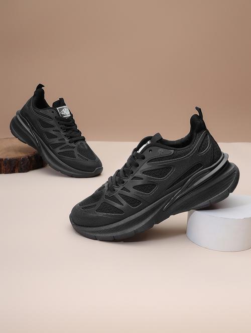 black lace-up sports shoes - 21333247 - Standard Image - 0