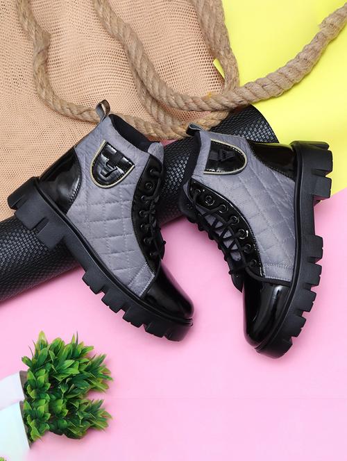 men grey lace up boots - 21333279 - Standard Image - 0