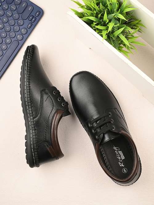black synthetic shoes