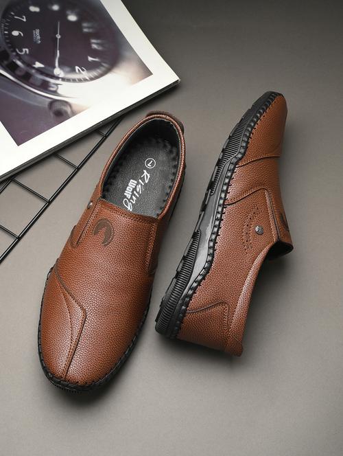men brown slip on shoes - 21333361 - Standard Image - 0
